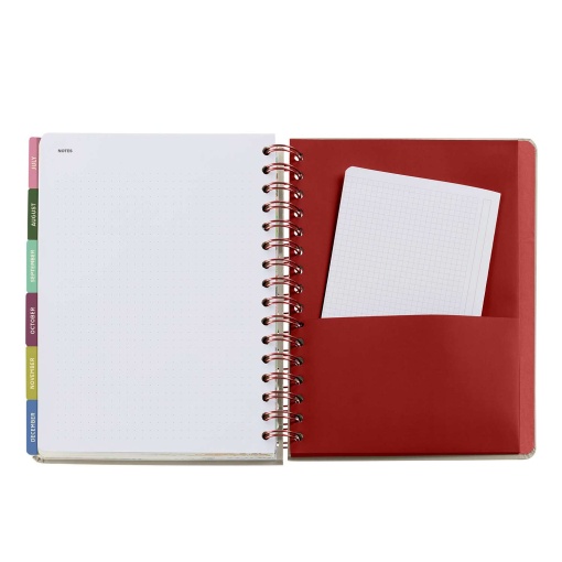 Weekly agenda A5 2027 spiral Miquelrius Plus Trends Entredos Rosae