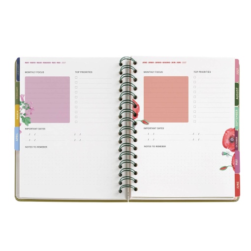 Weekly agenda A5 2027 spiral Miquelrius Plus Trends Entredos Jardin