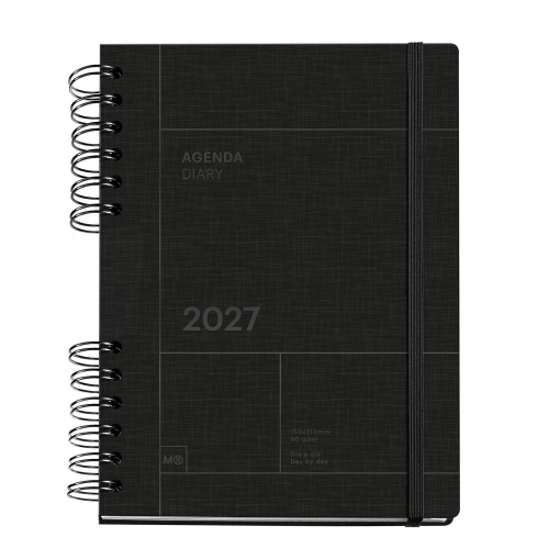 Miquelrius Plus Back to Basics Black A5 2027 Spiral Daily Planner