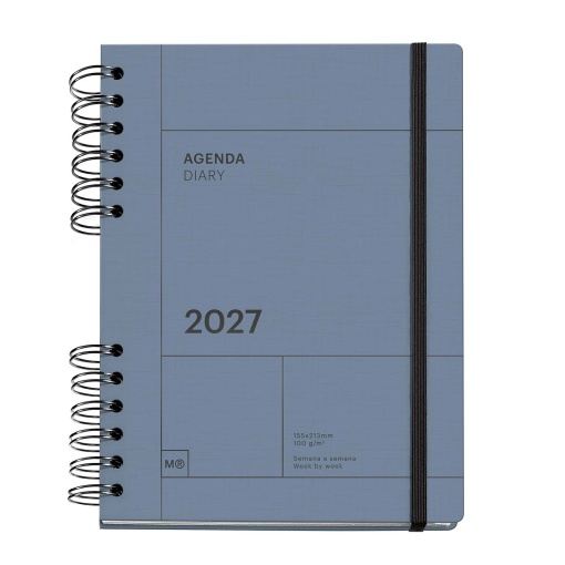 A5 2027 Spiral Weekly Planner, Miquelrius Plus Back to Basics, Marino