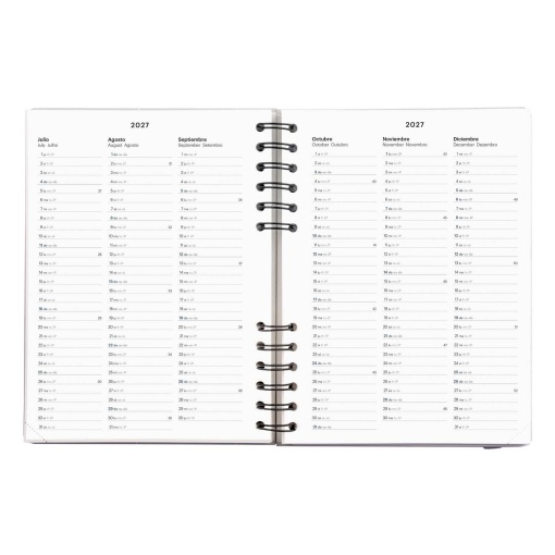 A5 2027 Spiral Weekly Planner, Miquelrius Plus Back to Basics, Marino