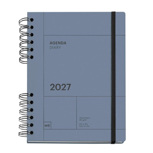 A5 2027 Spiral Daily Planner, Miquelrius Plus Back to Basics, Marino