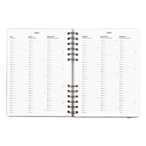 Weekly planner A5 2027 spiral bound Miquelrius Plus Back to Basics green