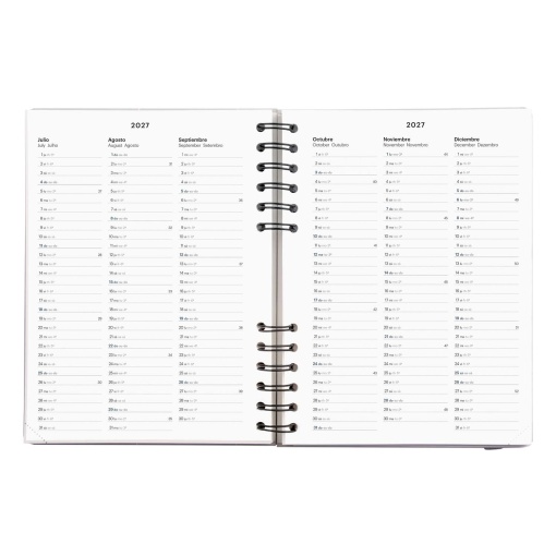 Weekly planner A5 2027 spiral Miquelrius Plus Back to Basics cream