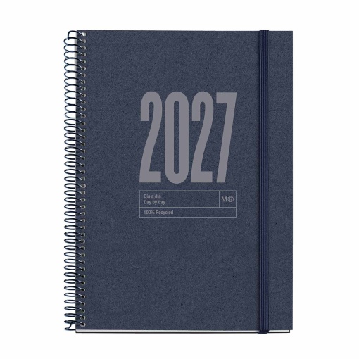 Agenda semanal A5 2027 espiral Miquelrius Recycled Dark Blue