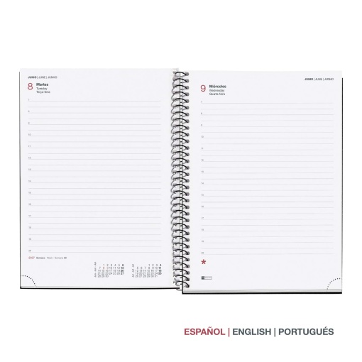 Agenda semanal A5 2027 espiral Miquelrius Recycled Dark Blue