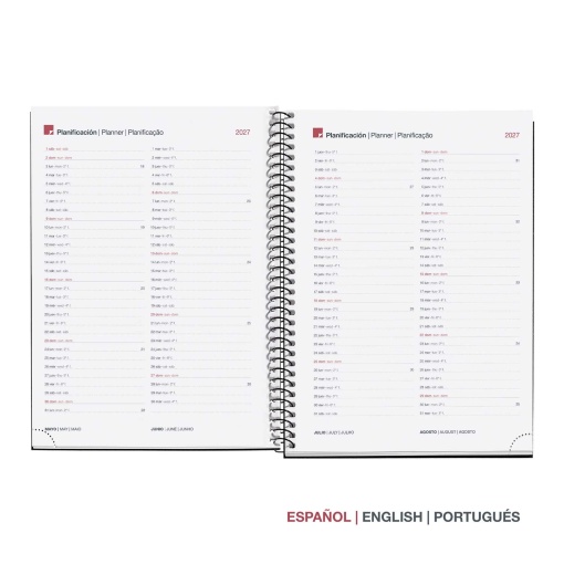 Agenda semanal A5 2027 espiral Miquelrius Recycled Dark Blue