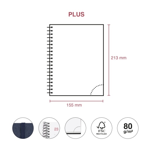 Agenda semanal A5 2027 espiral Miquelrius Recycled Dark Blue