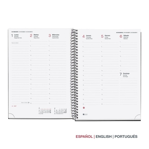Agenda diária A5 2027 espiral Miquelrius Recycled Dark Blue