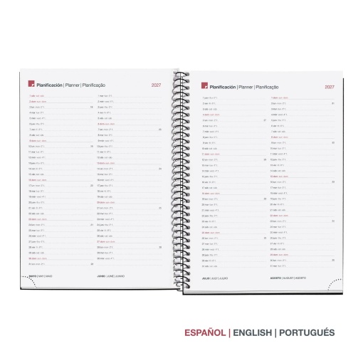Agenda diária A5 2027 espiral Miquelrius Recycled Dark Blue