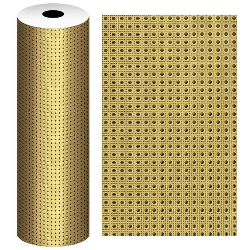 Papel de embrulho Jol bobine clássico 62cmx90m padrão geométrico dourado