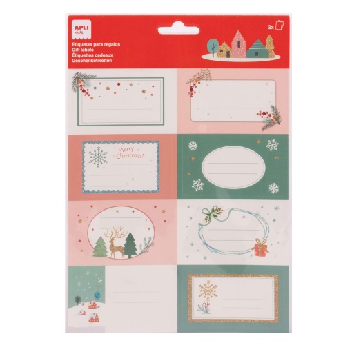 Etiquetas adhesivas suaves para Navidad infantil (2 hojas) en blíster