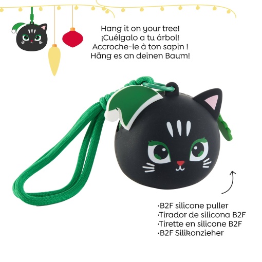 Monedero de silicona con diseño de gato navideño de Miquelrius Back2Fun (en blíster)