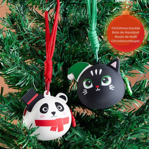 Monedero de silicona con diseño de gato navideño de Miquelrius Back2Fun (en blíster)