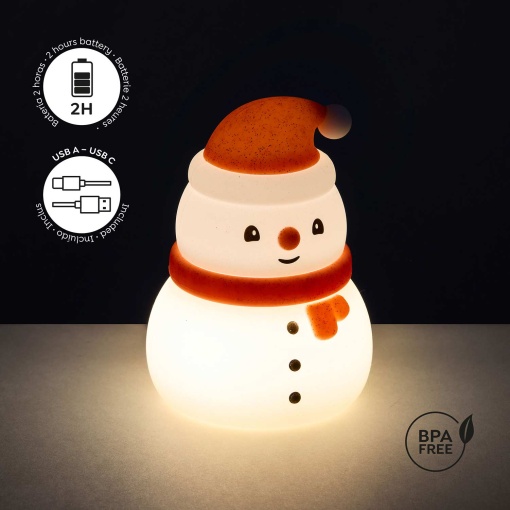 Mini luz de presença em silicone Miquelrius Back2Fun Xmas Time mini boneco de neve