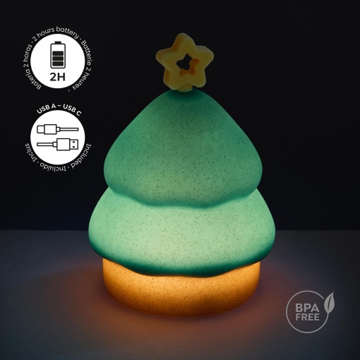 Mini luz de presença em silicone Miquelrius Back2Fun Xmas Time árvore de natal