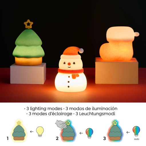 Mini luz de presença em silicone Miquelrius Back2Fun Xmas Time árvore de natal