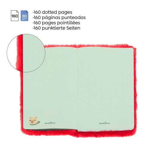 Caderno de pelúcia A5 miquelrius Back2Fun Xmas Time Capivara pontilhado