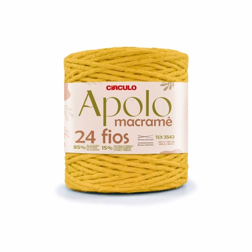 Círculo Apolo Macrame macrame cord, 225m, 800g, yellow, 1660