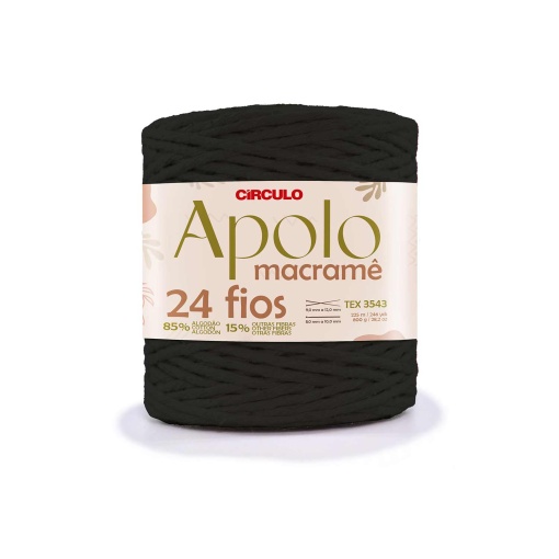 Círculo Apolo Macrame 225m 800g black macrame cord 8990