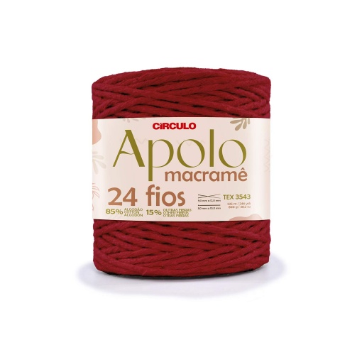 Círculo Apolo Macrame 225m 800g marsala 7136 macrame cord