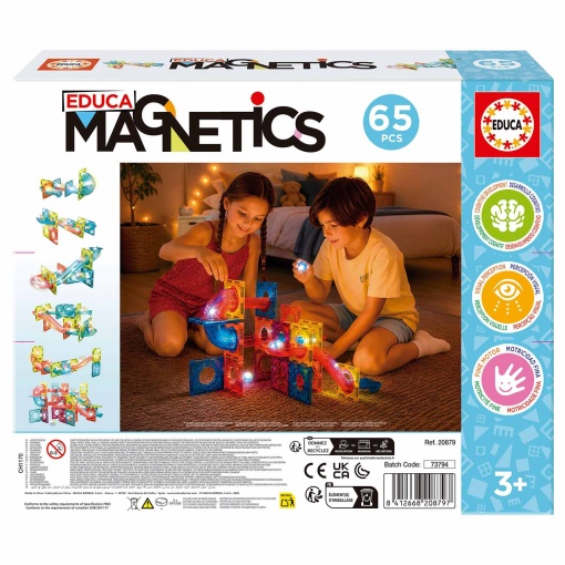 Magnetic building game Stem Tracks Light 65 pieces Educa