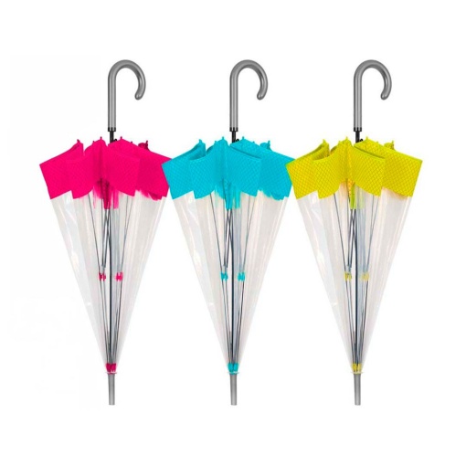 Guarda-chuva automático 61cm color transparente sortido