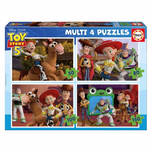 Puzzle Educa 50-80-100-150 peças progressivo 4 em 1 Disney Pixar Toy Story 5