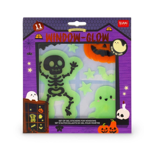 Legami Halloween Window-Glow Gel Window Stickers Glow in the Dark (11 units) 1