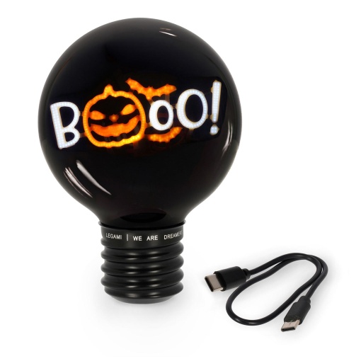 Table lamp in the shape of a lamp Legami Halloween Bulb Fiction XL "Booo!" 22