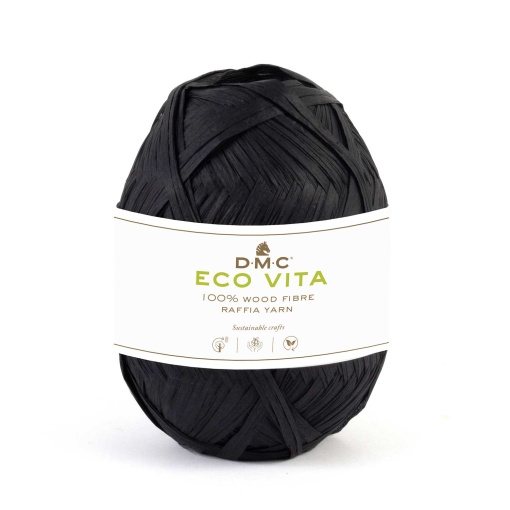 Fio de crochet DMC Eco Vita Raffia 50g preto 002