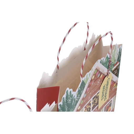 Bolsa de papel con asa retorcida, artículo de decoración para el hogar, con purpurina, 31x12x42cm, colores surtidos.