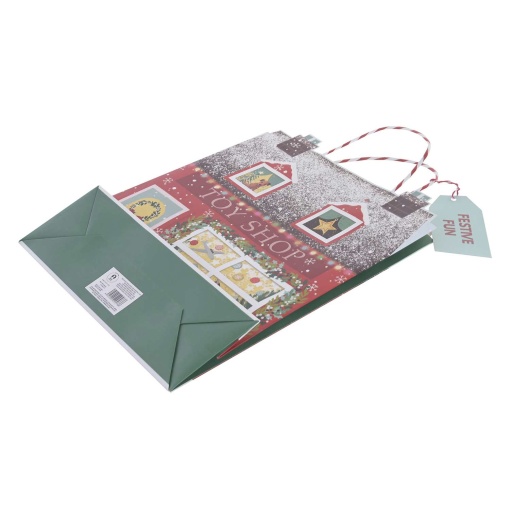 Bolsa de papel con asa retorcida, artículo de decoración para el hogar, con purpurina, 31x12x42cm, colores surtidos.