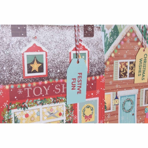 Paper bag with twisted handle, home item, glitter, 26x12x32cm, assorted.