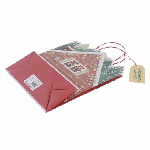 Paper bag with twisted handle, home item, glitter, 26x12x32cm, assorted.