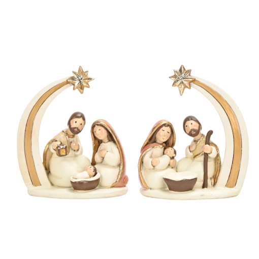 Holy Family in resin. Item 13cm assorted.