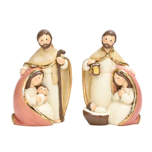 Holy Family in resin. Item 12cm assorted.