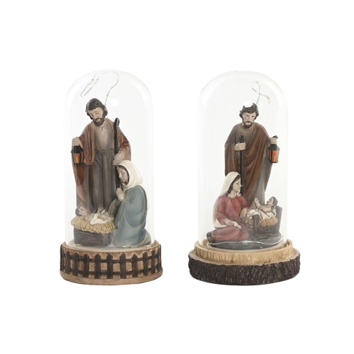 Holy Family in bell-shaped LED light. Item 10x10x19cm, assorted.