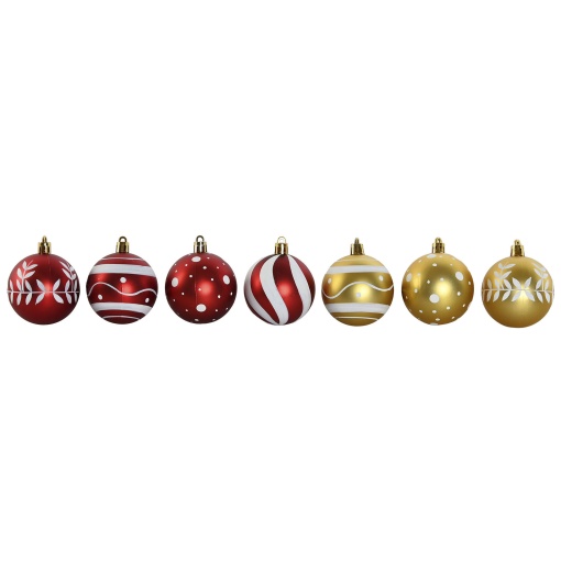 Christmas ornament set, item 14 pieces, gold and red.