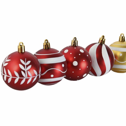 Christmas ornament set, item 14 pieces, gold and red.