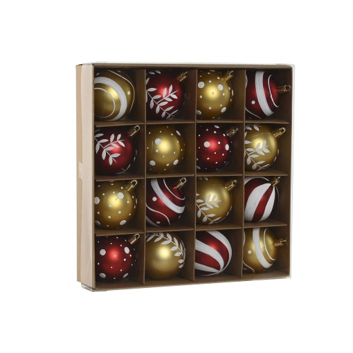 Christmas ornament set, item 14 pieces, gold and red.
