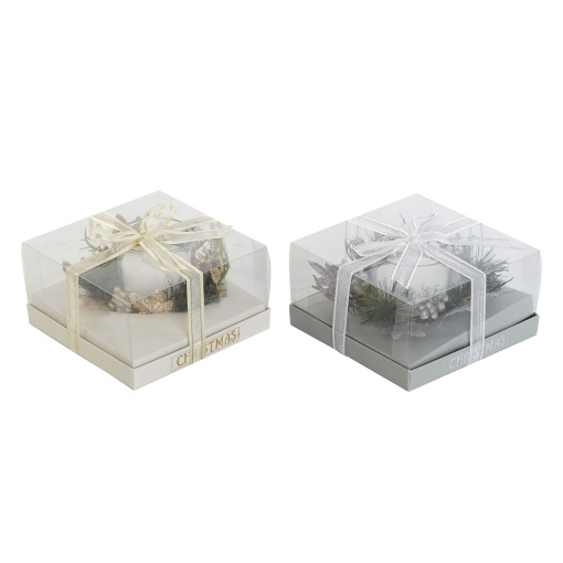 Candle in a glass with decoration. Item 15x15x5cm, assorted.