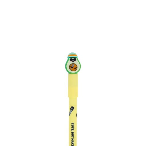 Erasable Mr. Wonderful Bo-Bo avocado pen with microphone "Cute, But Make It Cool"
