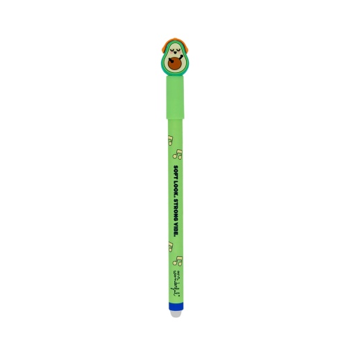 Erasable Mr. Wonderful Bo-Bo avocado pen with headphones "Soft Look, Strong Vibe"