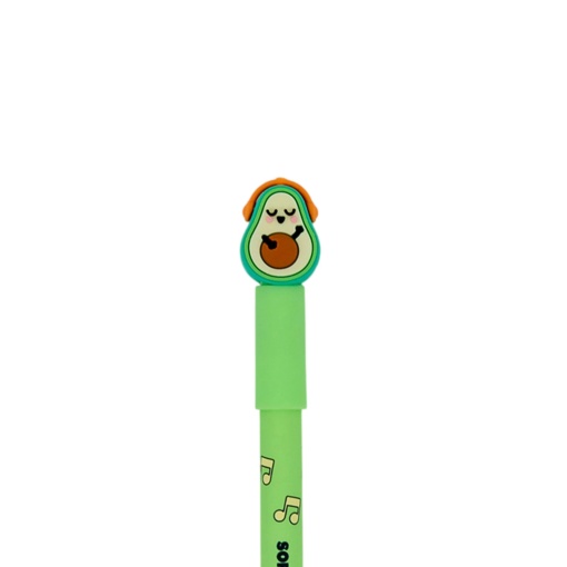 Erasable Mr. Wonderful Bo-Bo avocado pen with headphones "Soft Look, Strong Vibe"