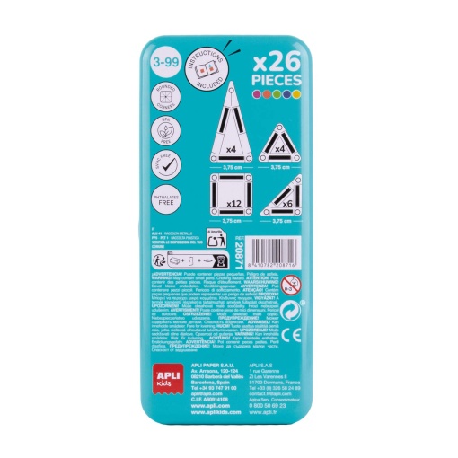 Mini Magnex Travel Set 26 peças Apli Kids