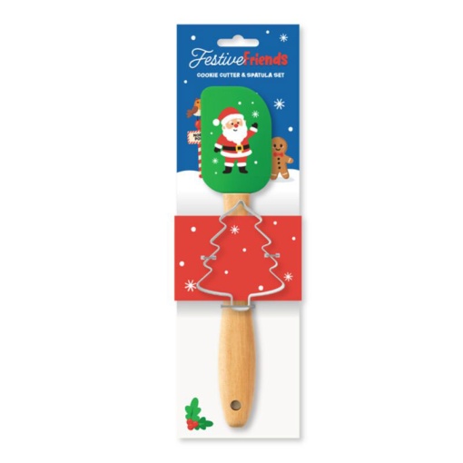 Conjunto cortador de bolachas + espátula Festive Friends
