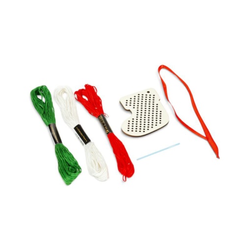 Kit ponto cruz pendente de madeira Festive Friends sortido