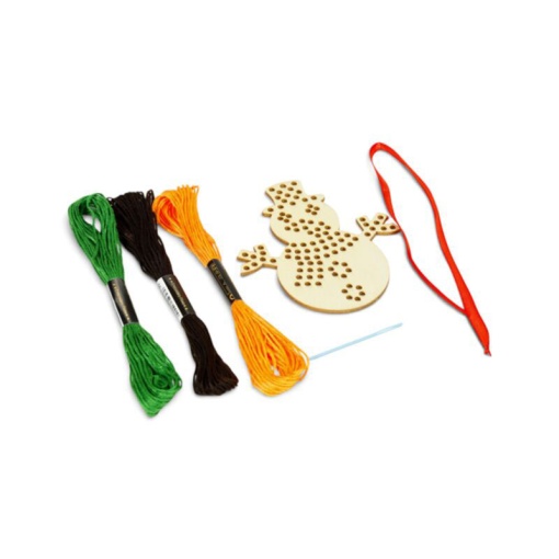 Kit ponto cruz pendente de madeira Festive Friends sortido
