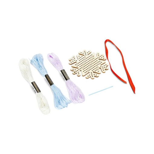 Kit ponto cruz pendente de madeira Festive Friends sortido